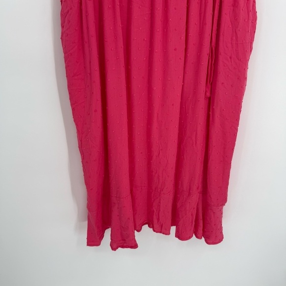 Torrid Women’s Size 2X Midi Swiss Surplice Dress Salmon Short Sleeves Pockets - Picture 8 of 12